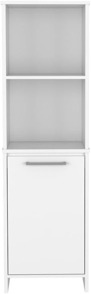 White Kitchen Pantry with 59" Height and Two Open Storage Shelves | Part...