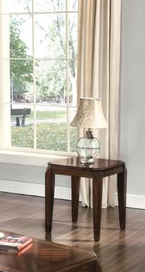 Polay 3-Piece Coffee and End Table Set with Parquet Design | Rich walnut fini...