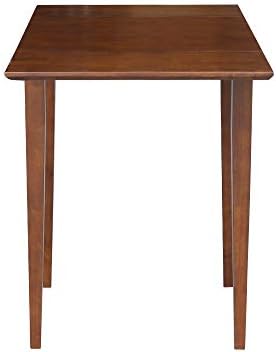 IC International Concepts Solid Wood Drop Leaf Table, 36", Unfinished