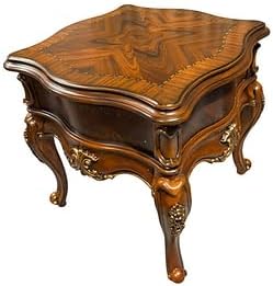 Vintage Walnut Accent Side Table for Living Room