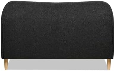 GOWE Roman Curved Headboard Upholstered Platform Bed, Queen, Ebony Black Boucle
