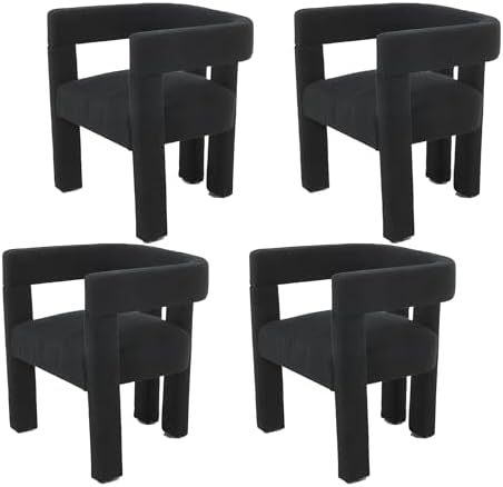 Modern Dining Chair Set of 4 Living Room Chairs,Upholstered Barrel Chair