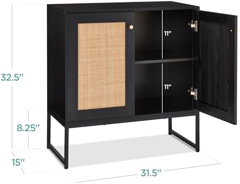 Best Choice Products 2-Door Rattan Storage Cabinet, Accent Furniture, Multifu...