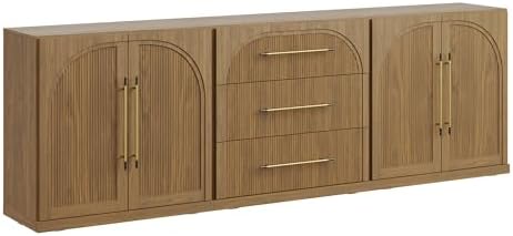 BELLEZE Jagger 3-Piece Modular Sideboard Buffet Cabinet - Camel