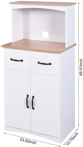 Kitchen Pantry Cabinet, Wooden Buffet Sideboard for Coffee Maker & Toaste...