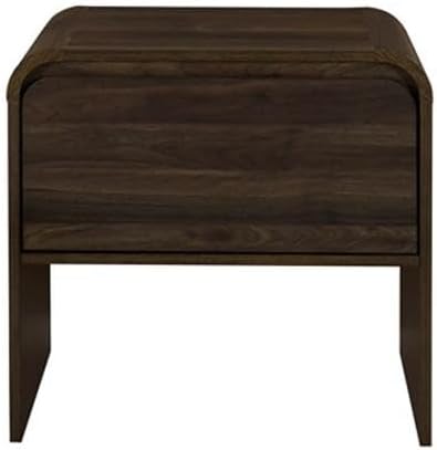 Pemberly Row Modern 2-Piece Wood End Table Set, Walnut Finish, 21.6 in W x 15...