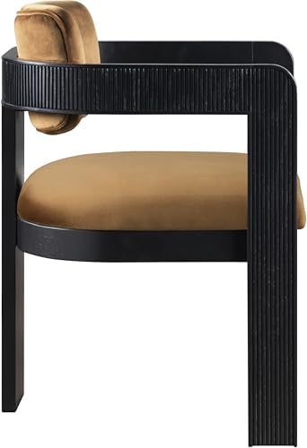 Meridian Furniture Sacha Velvet/Rubberwood Dining Chair, Saddle, Set of 2
