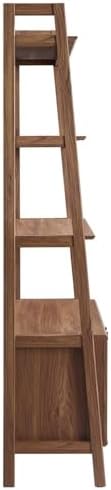 Modway 33" Bookshelf Display Case in Walnut