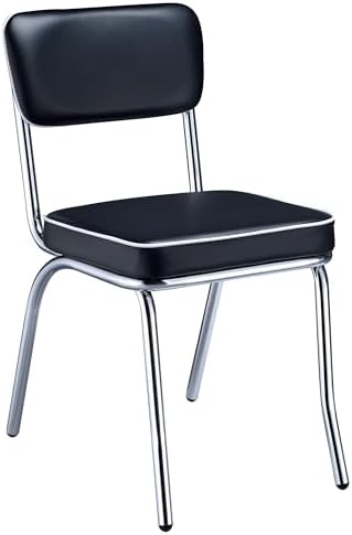Coaster Home Furnishings Retro Set of 2 Open Back Dining Side Chairs Faux Lea...