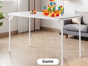 coucheta 5-Piece Rectangle Folding Table and Chairs Set, Foldable Portable Ca...