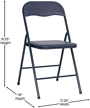 Flash Furniture Madison 5-Piece Folding Card Table and Chair Set, Navy
