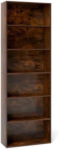 Tangkula 6-Tier Bookcase, 70” Tall Freestanding Bookshelf with 6 Open Shelves...