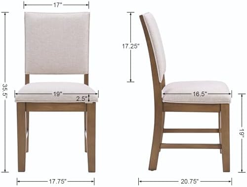 Upholstered Dining Chairs Set of 6 Farmhouse Kitchen Chairs with Cross Back A...