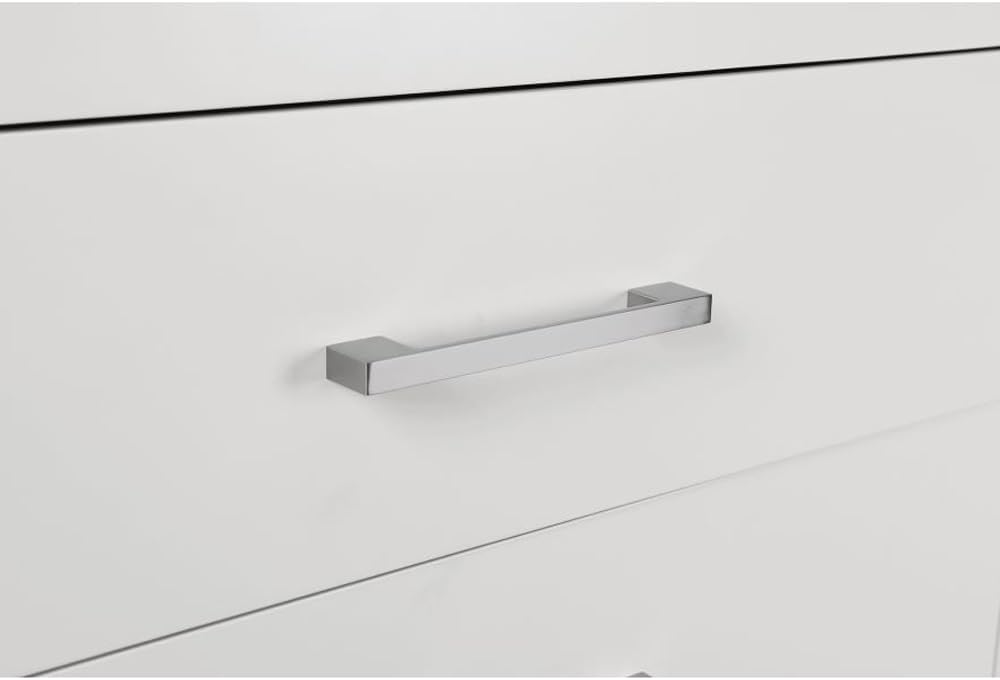 2 Drawers MDF Nightstand in Cream White Finish ,for Small Spaces