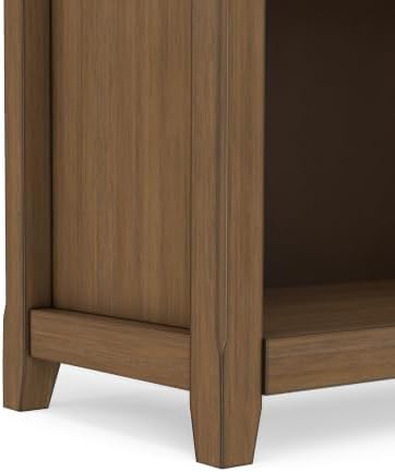 SIMPLIHOME Amherst 70" Tall Solid Wood 5-Shelf Bookcase in Brown