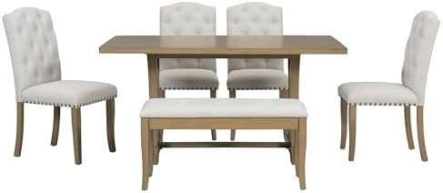Harper & Bright Designs Classic and Traditional Style 6 - Piece Dining Se...