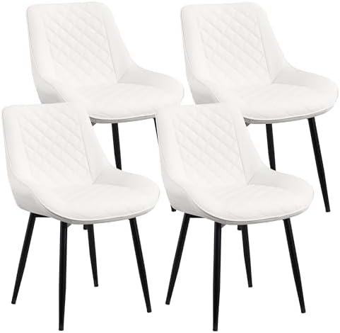 Dining Chair Set of 4, Modern Dining Chairs with Thick Cushions, Faux Leather...