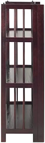 Casual Home 3 Shelf Folding Stackable Bookcase, 27.5" Wide, Espresso