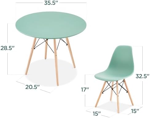 Best Choice Products 5-Piece Dining Set, Compact Mid-Century Modern Table &am...