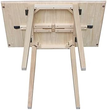 IC International Concepts Solid Wood Small Drop Leaf Table, Unfinished