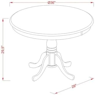 East West Furniture ANBO3-LWH-LC 3 Piece Modern Dining Table Set Contains a R...