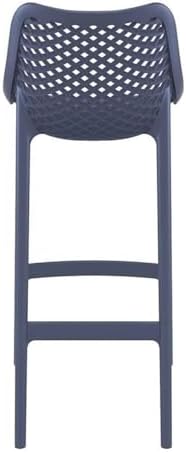 Home Square Patio Bar Stool in Dark Gray Finish - Set of 2