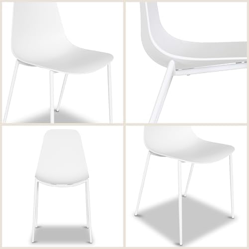POLY & BARK Isla Modern Dining Chairs Set of 4 – Mid Century Modern Plast...
