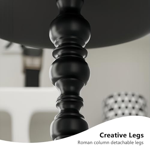 Metal Small End Table,Round Side Table for Living Room,Black,13.8" Lx20.5”H