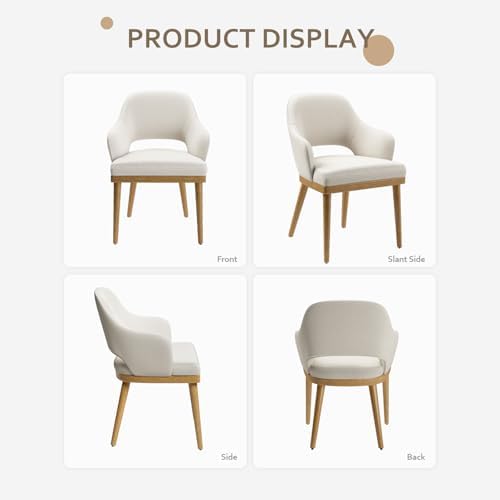 MALOL Wooden Dining Chairs Set of 4, Modern Fabric Upholstered Dining Room Ch...