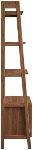 Modway 21" Bookshelf Display Case in Walnut