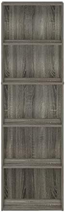 Furinno LUDER Book Shelf, 5-Tier Bookshelf, Bookcase with Open Shelves, 9.4 x...