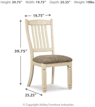 Signature Design by Ashley Bolanburg Upholstered Wood Dining Chairs, 2 Pack