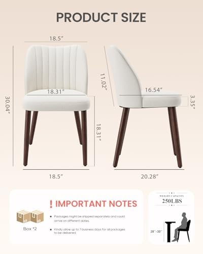 Upholstered Dining Chairs Set of 4, Farmhouse Fabric Kitchen Chairs with Soli...