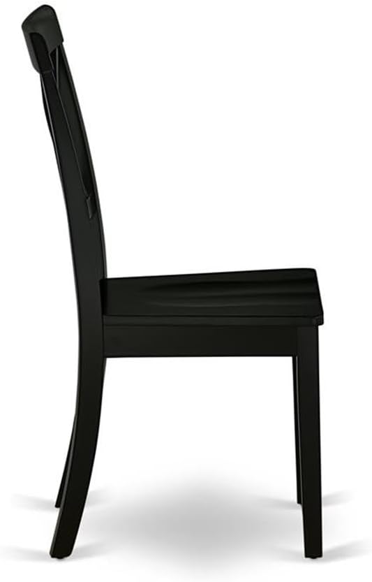 East West Furniture BOC-BLK-W Boston Dining Room Chairs - Cross Back Solid Wo...