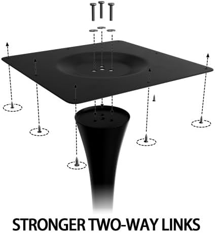 24" Round Dining Table for 2 MDF Table Top and Heavy Metal Dining Table ...