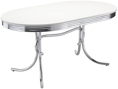 Coaster Home Furnishings Retro 1950s Soda Fountain Diner 5-Piece Dining Room ...