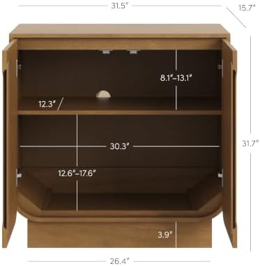 Nathan James Joey Mid Century Modern Buffet Sideboard Storage Cabinet, Arched...