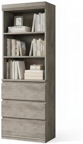 IDEALHOUSE 70" Tall Bookcase with Drawers, Open Book Shelves Library Boo...