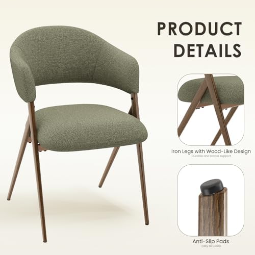 COLAMY Dining Chairs Set of 4, Mid Century Modern Dining Room Kitchen Dinner ...
