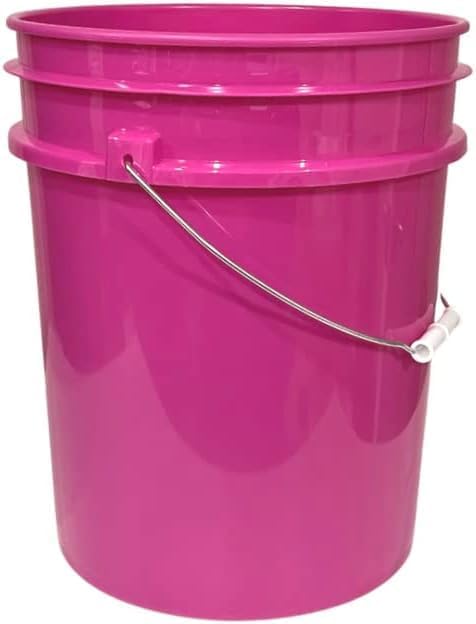 House Naturals 5 Gallon Magenta Pink Food Grade Bucket with Screw on Lid- Pac...