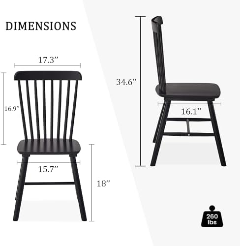 Dining Chairs Set of 8, Farmhouse Solid Wood Windsor Kitchen Chairs Set with ...