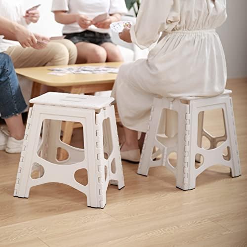 Folding Step Stool 15IN Tall Plastic Foldable Step Stool for Camping Picnic a...