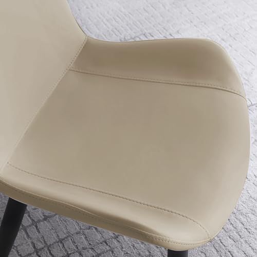 Dining Chairs, Modern PU Leather Dining Room Chair with Sturdy Metal Legs, Up...