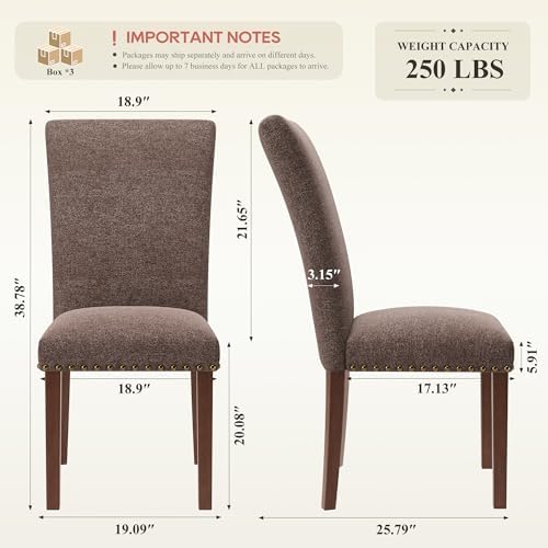COLAMY Upholstered Dining Chairs Set of 6