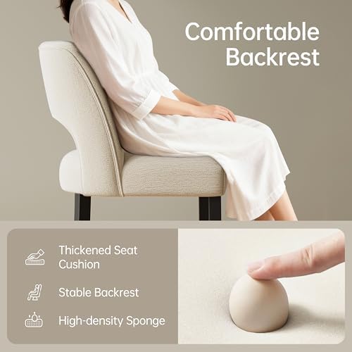 keoni Wooden Dining Chairs Set of 6 with Black Rubberwood Legs and Backrest