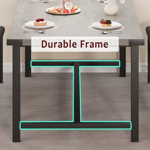 GarveeHome Dining Table Set for 4-6, 63 in Extendable Wood Dining Room Table ...