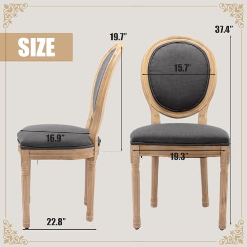 SoarFlash French Dining Chairs Set of 6, Vantage Dining Chair with Round Back...
