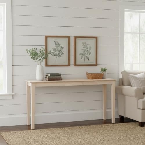 IC International Concepts Solid Wood Shaker Console Table, 60" Long