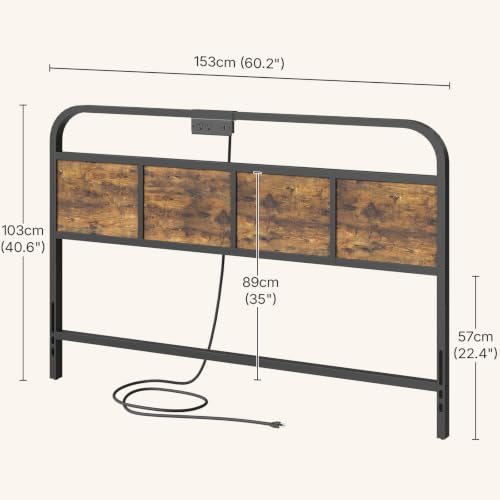 YATINEY Queen Size Headboard Only, Head Board with Sliding Charging Station, ...