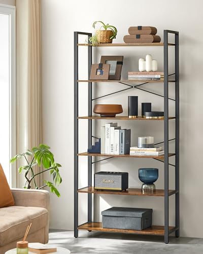 VASAGLE 6-Tier Bookshelf, Bookcase with Shelves, Storage Shelf, Living Room